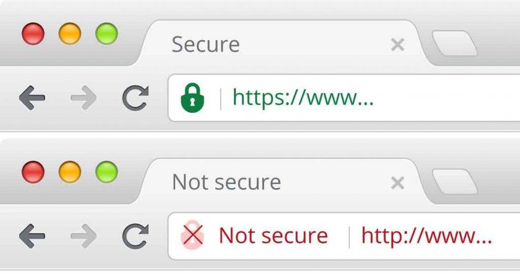 SSL Certificate Secure Not Secure http https - Midas Creative