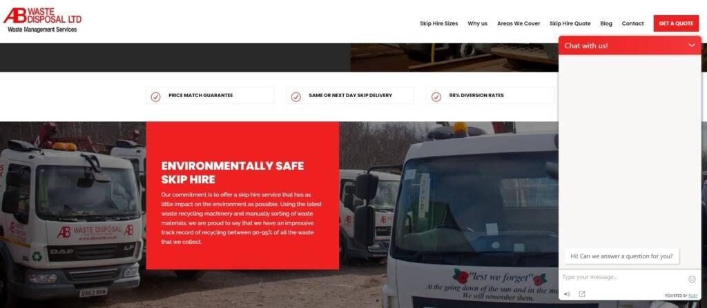 AB Waste Live chat - Midas Creative