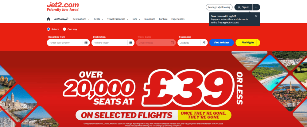 Small business website site design using strong messaging in a header section on a website.